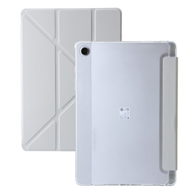 For Samsung Galaxy Tab A9+ Clear Acrylic Deformation Leather Tablet Case(Grey) - Galaxy Tab A9+ by buy2fix | Online Shopping UK | buy2fix