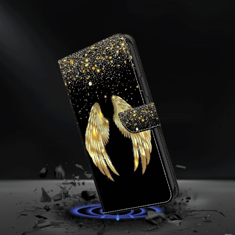 For Motorola Moto G54 Crystal 3D Shockproof Protective Leather Phone Case(Golden Wings) - Motorola Cases by buy2fix | Online Shopping UK | buy2fix