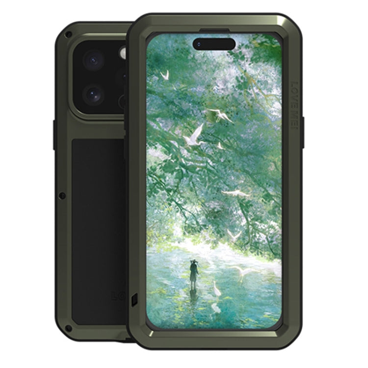 For iPhone 16 Pro LOVE MEI Metal Shockproof Life Waterproof Dustproof Phone Case(Black) - iPhone 16 Pro Cases by LOVE MEI | Online Shopping UK | buy2fix