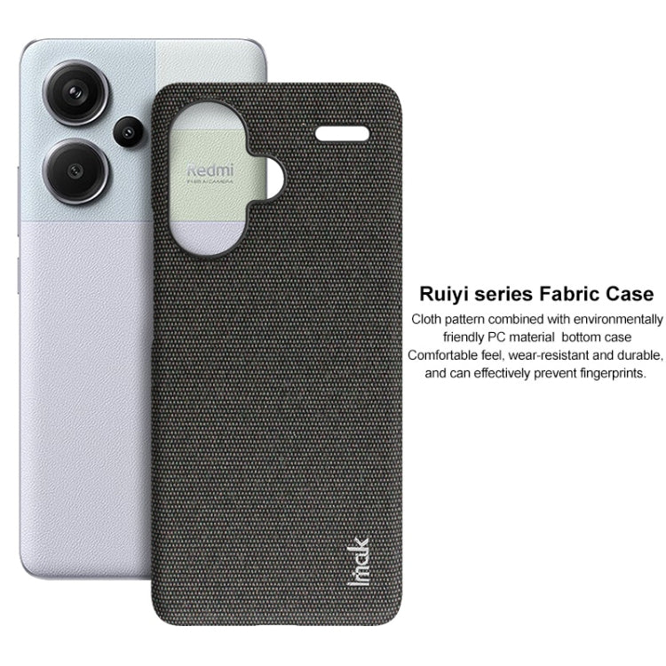 For Xiaomi Redmi Note 13 Pro+ 5G imak Ruiyi Series Cloth Texture PU + PC Phone Case(Black) - Note 13 Pro+ Cases by imak | Online Shopping UK | buy2fix