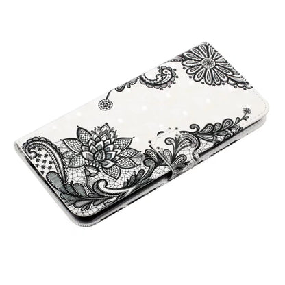 For iPhone 16 Pro Max Oil Embossed 3D Drawing Leather Phone Case(Lace Flower) - iPhone 16 Pro Max Cases by buy2fix | Online Shopping UK | buy2fix