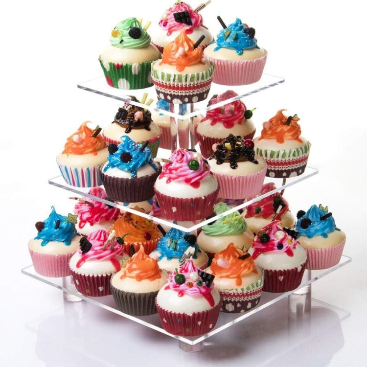 YX063 3 Tier Acrylic Square Cupcake Stand - Storage Boxes by buy2fix | Online Shopping UK | buy2fix