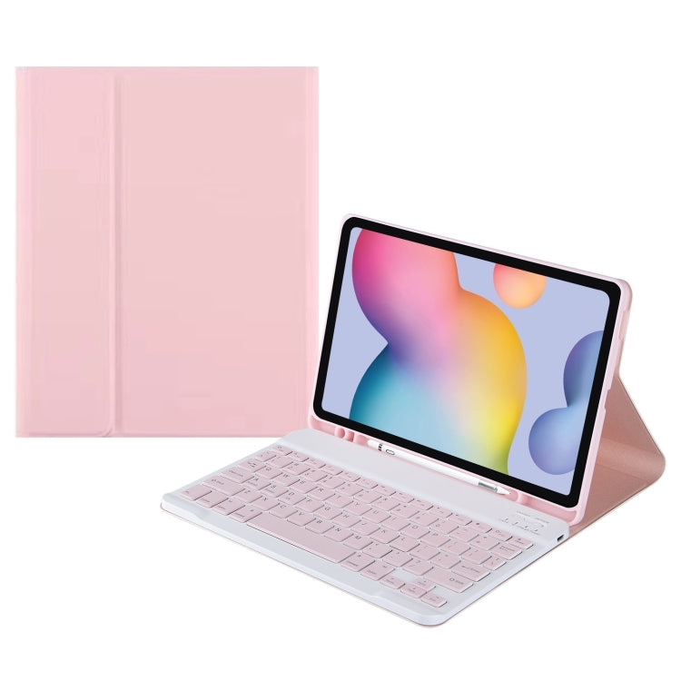 For Samsung Galaxy Tab A9+ Square Cap Bluetooth Keyboard Leather Case with Pen Slot(Pink) - Samsung Keyboard by buy2fix | Online Shopping UK | buy2fix