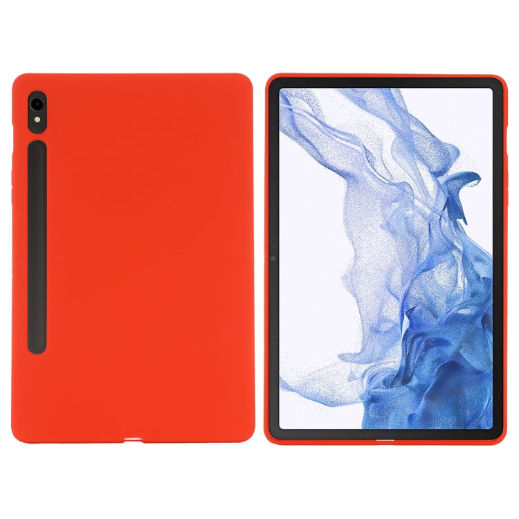 For Samsung Galaxy Tab S9 FE Pure Color Liquid Silicone Shockproof Tablet Case(Red) - Galaxy Tab S9 FE by buy2fix | Online Shopping UK | buy2fix