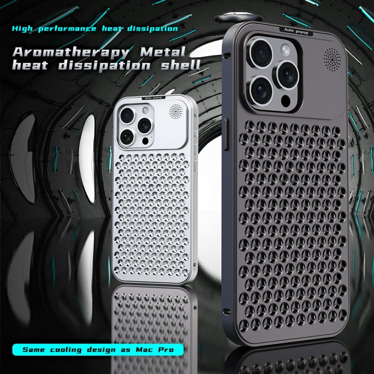 For iPhone 14 R-JUST RJ58 Aromatherapy Metal Cooling Phone Case(Black) - iPhone 14 Cases by R-JUST | Online Shopping UK | buy2fix