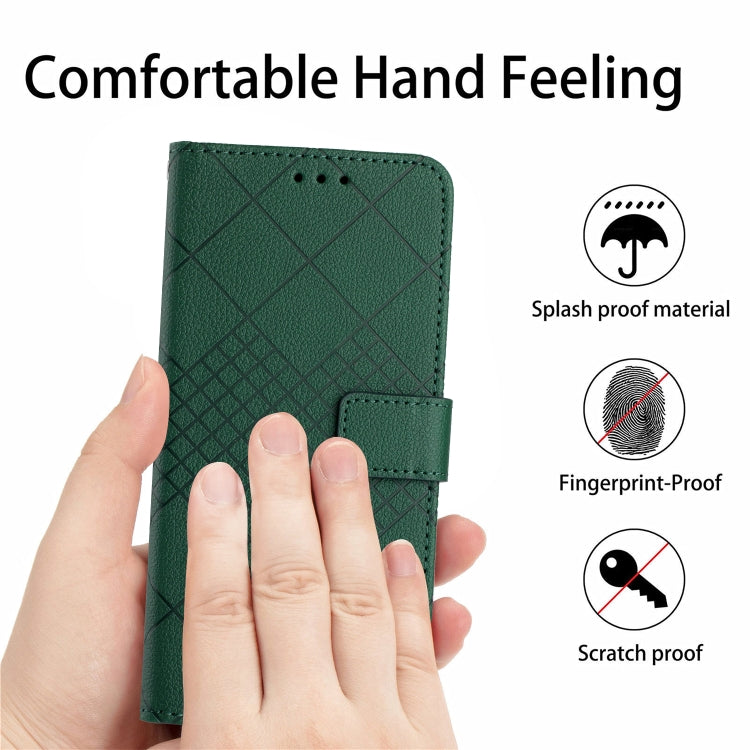 For Motorola Moto G Stylus 5G 2024 Rhombic Grid Texture Leather Phone Case(Green) - Motorola Cases by buy2fix | Online Shopping UK | buy2fix