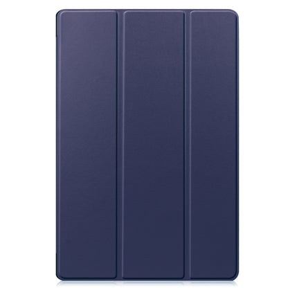 For Samsung Galaxy Tab S8+ / Tab S8 Plus /  Tab S7 FE / Tab S7+ Custer Texture Smart PU Leather Case with Sleep / Wake-up Function & 3-Fold Holder(Dark Blue) - Galaxy Tab S8+ Cases by buy2fix | Online Shopping UK | buy2fix