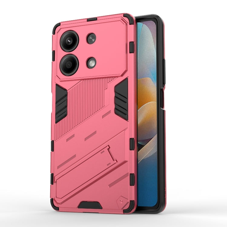 For Xiaomi Redmi Note 13R Pro 5G Punk Armor 2 in 1 PC + TPU Phone Case with Holder(Light Red) - Xiaomi Cases by buy2fix | Online Shopping UK | buy2fix