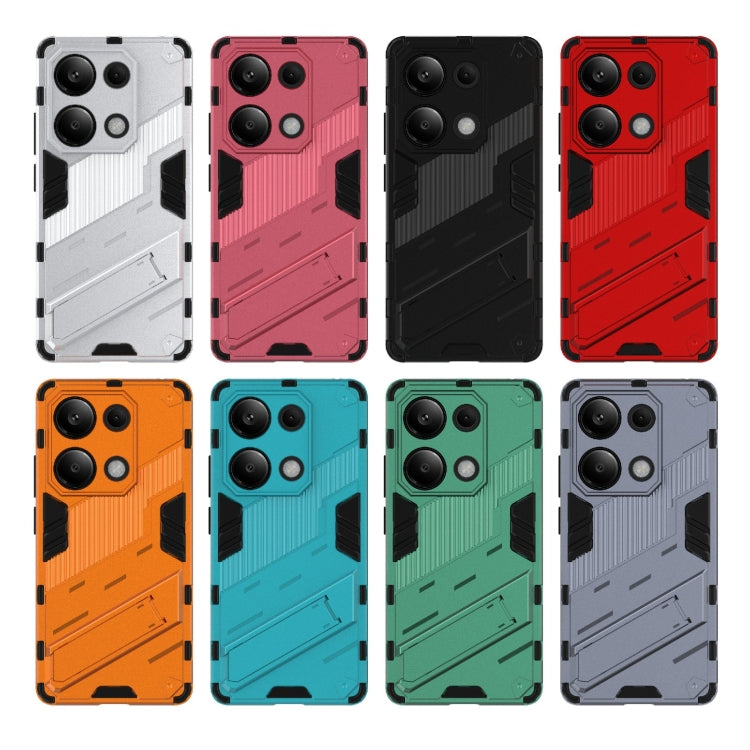 For Xiaomi Redmi Note 13 Pro 4G Global Punk Armor 2 in 1 PC + TPU Phone Case with Holder(Red) - Note 13 Pro Cases by buy2fix | Online Shopping UK | buy2fix