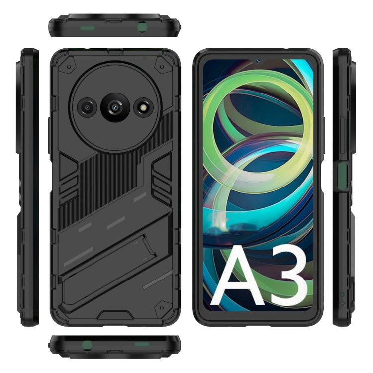 For Xiaomi Redmi A3 4G Global Punk Armor 2 in 1 PC + TPU Phone Case with Holder(Black) - Xiaomi Cases by buy2fix | Online Shopping UK | buy2fix