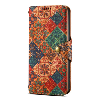 For Samsung Galaxy S24+ 5G Denior Flower Language Series Cork Fabric Oil Edge Leather Phone Case(Winter) - Galaxy S24+ 5G Cases by Denior | Online Shopping UK | buy2fix