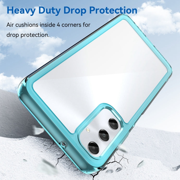 For Samsung Galaxy M14 4G Colorful Series Acrylic Hybrid TPU Phone Case(Transparent Blue) - Galaxy Phone Cases by buy2fix | Online Shopping UK | buy2fix