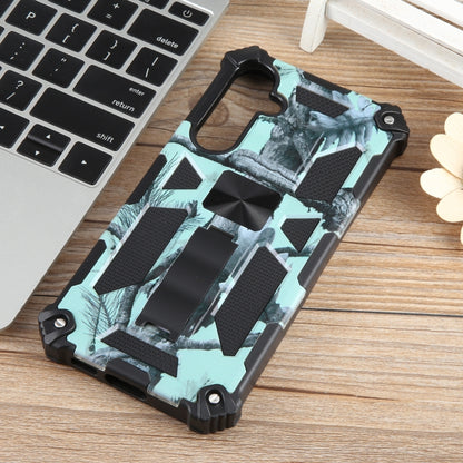 For Samsung Galaxy S23 FE 5G Camouflage Armor Kickstand TPU + PC Magnetic Phone Case(Mint Green) - Galaxy S23 FE 5G Cases by buy2fix | Online Shopping UK | buy2fix