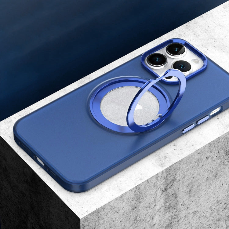 For iPhone 13 Pro MagSafe 360 Rotate Ring Holder PC Phone Case(Dark Blue) - iPhone 13 Pro Cases by buy2fix | Online Shopping UK | buy2fix