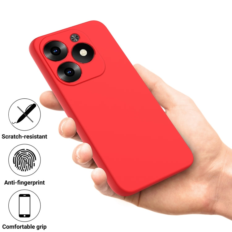 For Infinix Hot 40i Solid Color Liquid Silicone Dropproof Full Coverage Protective Case(Red) - Infinix Cases by buy2fix | Online Shopping UK | buy2fix