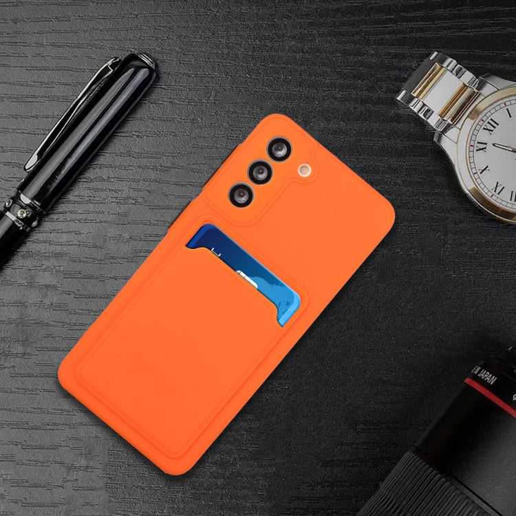 For Samsung Galaxy S24 5G / S25 5G Card Slot Design Shockproof TPU Phone Case(Orange) - Galaxy S24 5G Cases by buy2fix | Online Shopping UK | buy2fix