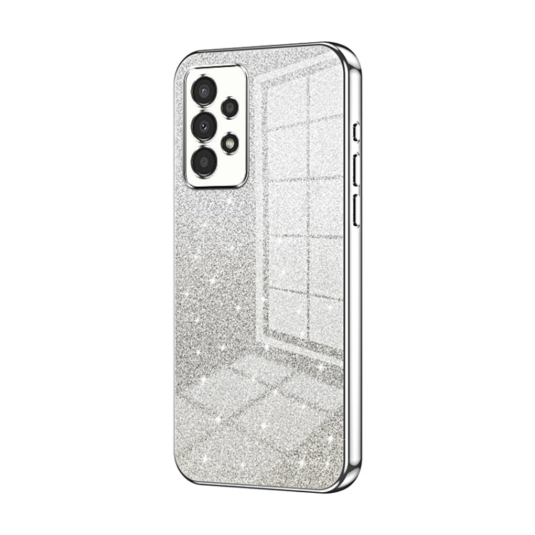 For Samsung Galaxy A13 4G Gradient Glitter Powder Electroplated Phone Case(Silver) - Galaxy Phone Cases by buy2fix | Online Shopping UK | buy2fix