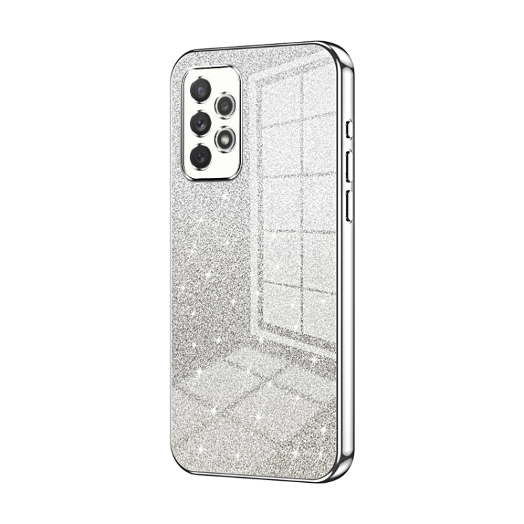 For Samsung Galaxy A72 4G / 5G Gradient Glitter Powder Electroplated Phone Case(Silver) - Galaxy Phone Cases by buy2fix | Online Shopping UK | buy2fix