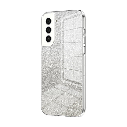 For Samsung Galaxy S21 FE 5G Gradient Glitter Powder Electroplated Phone Case(Transparent) - Galaxy Phone Cases by buy2fix | Online Shopping UK | buy2fix