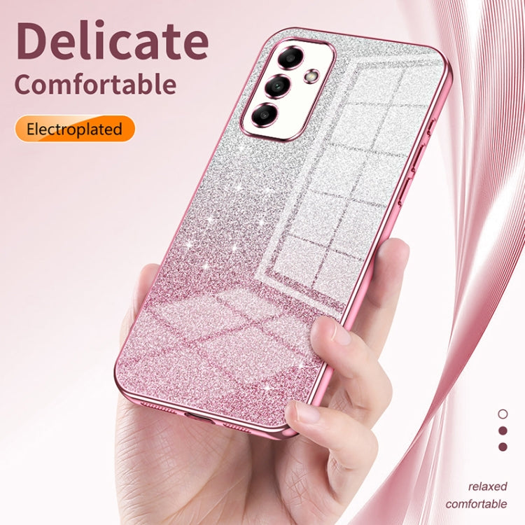 For Samsung Galaxy S21 Ultra 5G Gradient Glitter Powder Electroplated Phone Case(Pink) - Galaxy S21 Ultra 5G Cases by buy2fix | Online Shopping UK | buy2fix