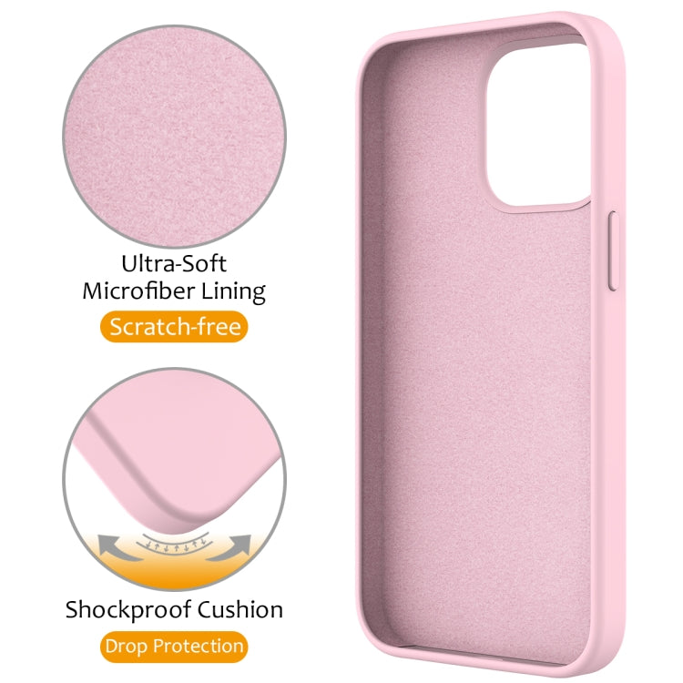 For iPhone 15 Pro Max MagSafe Magnetic Liquid Silicone Phone Case with Ring Holder(Grey Pink) - iPhone 15 Pro Max Cases by buy2fix | Online Shopping UK | buy2fix