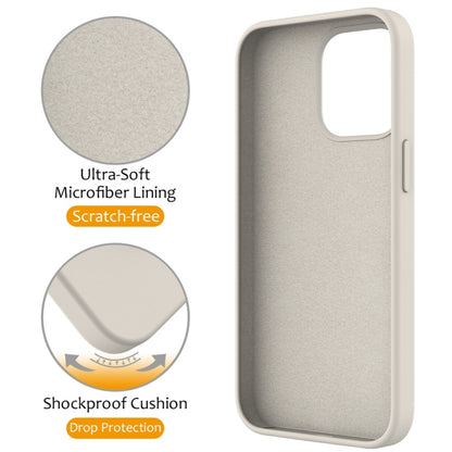 For iPhone 16 Pro Liquid Silicone MagSafe Magnetic Phone Case with Ring Holder(Antique White) - iPhone 16 Pro Cases by buy2fix | Online Shopping UK | buy2fix