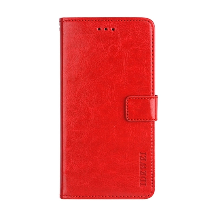 For iPhone 15 Pro Max idewei Crazy Horse Texture Leather Phone Case with Holder(Red) - iPhone 15 Pro Max Cases by idewei | Online Shopping UK | buy2fix