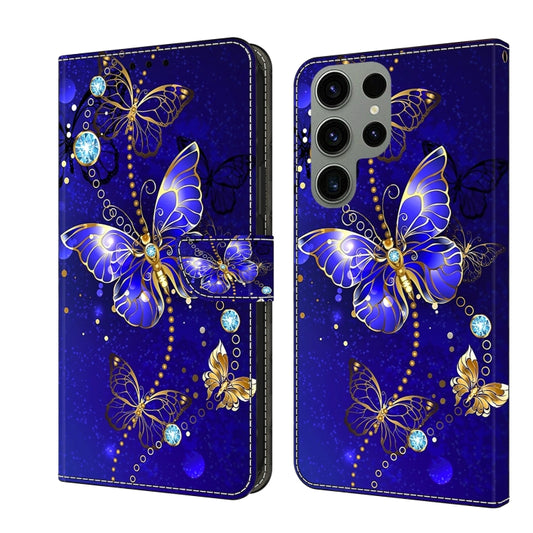 For Samsung Galaxy S24 Ultra 5G Crystal 3D Shockproof Protective Leather Phone Case(Diamond Butterfly) - Galaxy S24 Ultra 5G Cases by buy2fix | Online Shopping UK | buy2fix