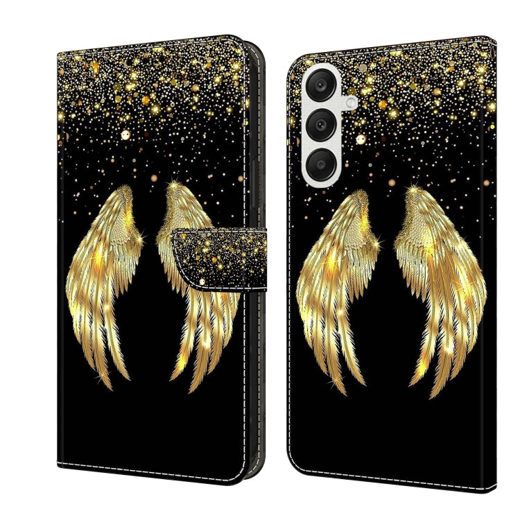 For Samsung Galaxy A35 5G Crystal 3D Shockproof Protective Leather Phone Case(Golden Wings) - Galaxy Phone Cases by buy2fix | Online Shopping UK | buy2fix