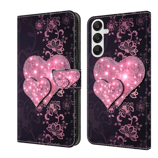 For Samsung Galaxy A55 5G Crystal 3D Shockproof Protective Leather Phone Case(Lace Love) - Galaxy Phone Cases by buy2fix | Online Shopping UK | buy2fix