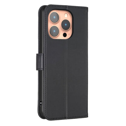 For iPhone 16 Pro Four-leaf Embossed Leather Phone Case(Black) - iPhone 16 Pro Cases by buy2fix | Online Shopping UK | buy2fix