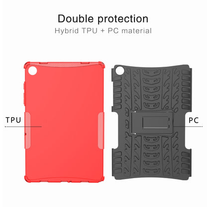 For Samsung Galaxy Tab A9+ Tire Texture TPU + PC Tablet Case with Holder(Red) - Galaxy Tab A9+ by buy2fix | Online Shopping UK | buy2fix