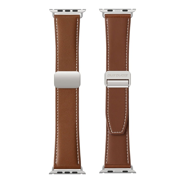 For Apple Watch Series 3 38mm DUX DUCIS YA Series Magnetic Buckle Genuine Leather Watch Band(Brown) - Watch Bands by DUX DUCIS | Online Shopping UK | buy2fix