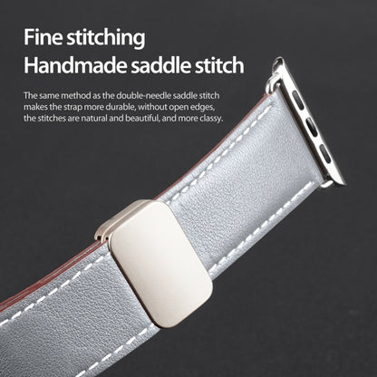 For Apple Watch 38mm DUX DUCIS YA Series Magnetic Buckle Genuine Leather Watch Band(Grey) - Watch Bands by DUX DUCIS | Online Shopping UK | buy2fix