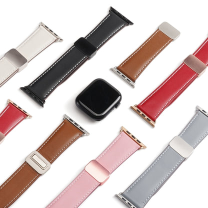 For Apple Watch Series 6 40mm DUX DUCIS YA Series Magnetic Buckle Genuine Leather Watch Band(Brown) - Watch Bands by DUX DUCIS | Online Shopping UK | buy2fix