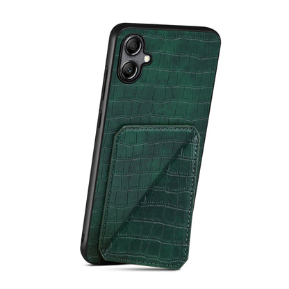 For Samsung Galaxy A05s Denior Imitation Crocodile Leather Back Phone Case with Holder(Green) - Galaxy Phone Cases by Denior | Online Shopping UK | buy2fix