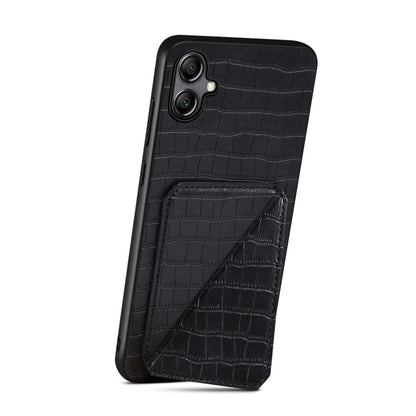 For Samsung Galaxy A20s Denior Imitation Crocodile Leather Back Phone Case with Holder(Black) - Galaxy Phone Cases by Denior | Online Shopping UK | buy2fix