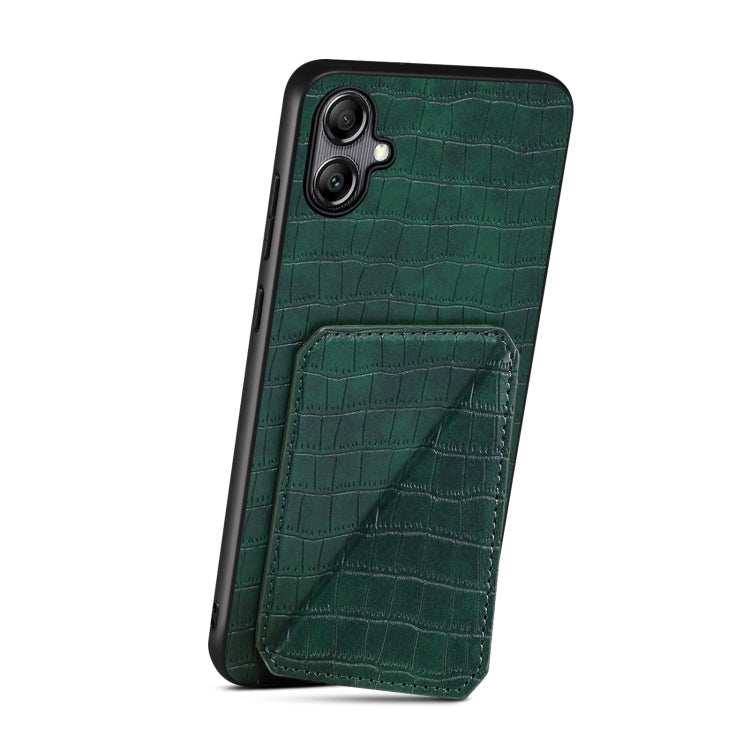 For Samsung Galaxy A22 5G Denior Imitation Crocodile Leather Back Phone Case with Holder(Green) - Galaxy Phone Cases by Denior | Online Shopping UK | buy2fix