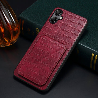 For Samsung Galaxy A23 4G /5G Denior Imitation Crocodile Leather Back Phone Case with Holder(Rose Red) - Galaxy Phone Cases by Denior | Online Shopping UK | buy2fix