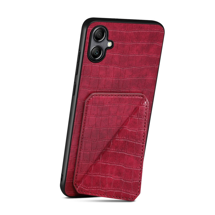 For Samsung Galaxy A51 5G Denior Imitation Crocodile Leather Back Phone Case with Holder(Rose Red) - Galaxy Phone Cases by Denior | Online Shopping UK | buy2fix
