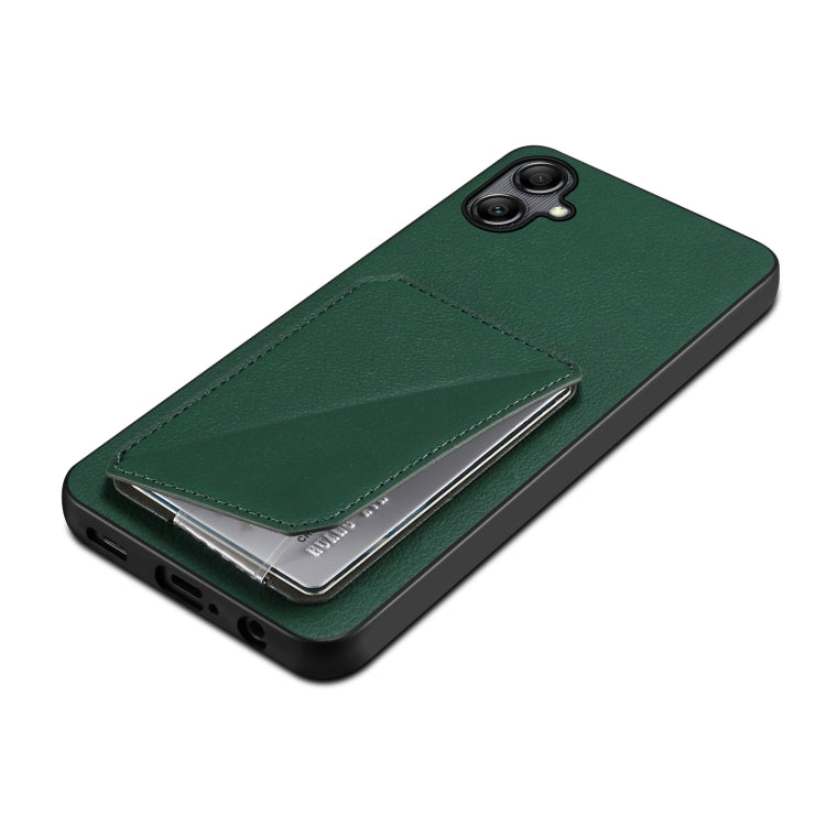 For Samsung Galaxy A14 5G / 4G Denior Imitation Calf Leather Back Phone Case with Holder(Green) - Galaxy Phone Cases by Denior | Online Shopping UK | buy2fix