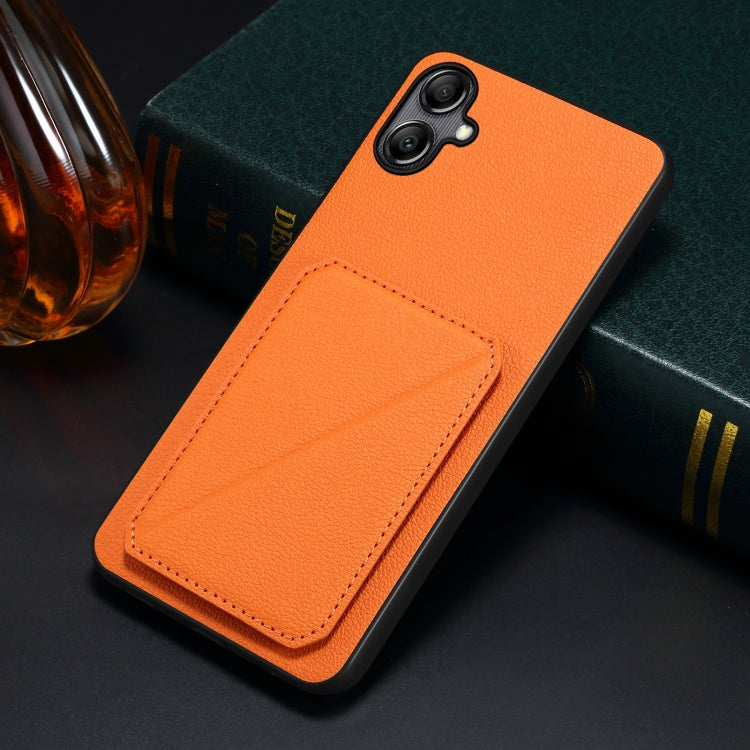 For Samsung Galaxy A52 5G / 4G / A52s Denior Imitation Calf Leather Back Phone Case with Holder(Orange) - Galaxy Phone Cases by Denior | Online Shopping UK | buy2fix