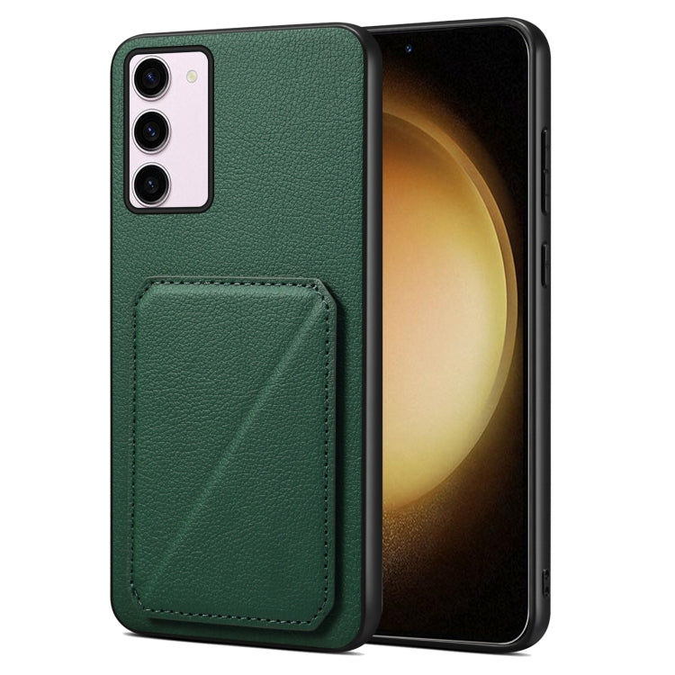 For Samsung Galaxy S23+ 5G Denior Imitation Calf Leather Back Phone Case with Holder(Green) - Galaxy S23+ 5G Cases by Denior | Online Shopping UK | buy2fix