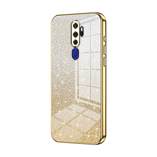 For OPPO A11x / A9 2020 Gradient Glitter Powder Electroplated Phone Case(Gold) - OPPO Cases by buy2fix | Online Shopping UK | buy2fix