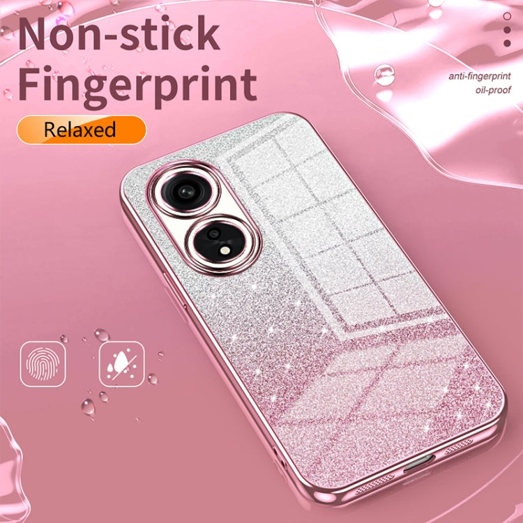 For OPPO Reno8 Pro Gradient Glitter Powder Electroplated Phone Case(Black) - OPPO Cases by buy2fix | Online Shopping UK | buy2fix