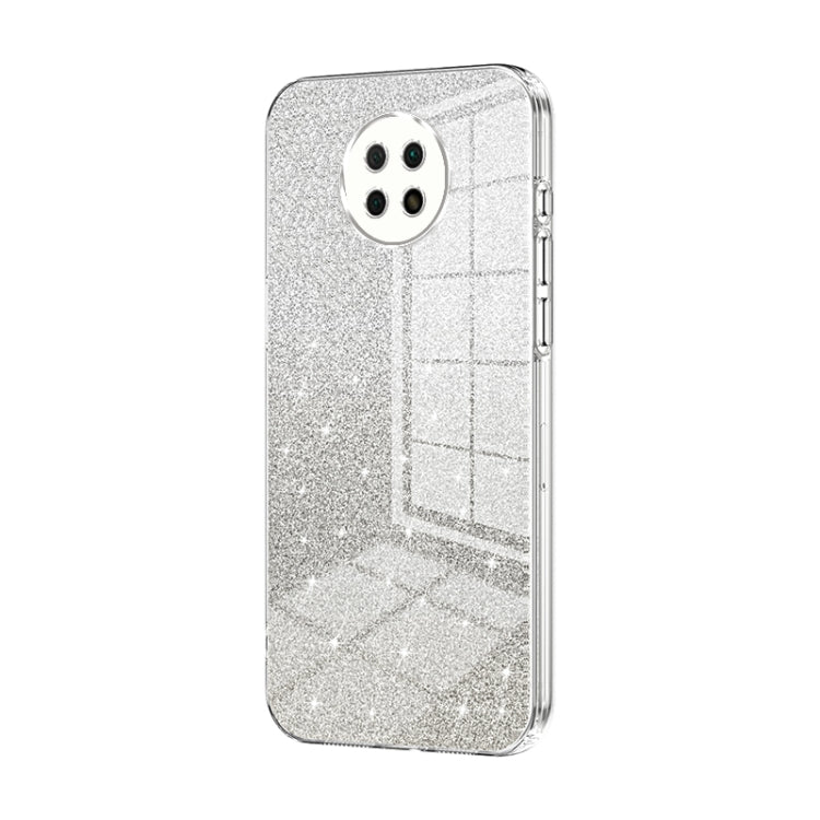 For Xiaomi Redmi Note 9 5G / Note 9T Gradient Glitter Powder Electroplated Phone Case(Transparent) - Xiaomi Cases by buy2fix | Online Shopping UK | buy2fix