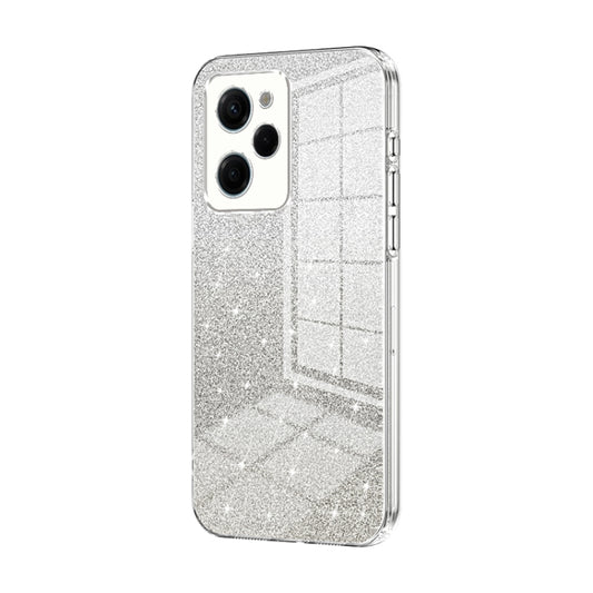 For Xiaomi Redmi Note 12 Pro Speed Gradient Glitter Powder Electroplated Phone Case(Transparent) - Xiaomi Cases by buy2fix | Online Shopping UK | buy2fix