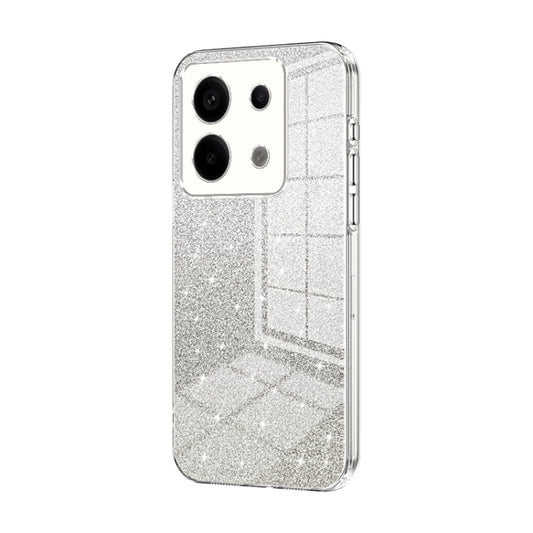 For Xiaomi Redmi Note 13 Pro 5G Gradient Glitter Powder Electroplated Phone Case(Transparent) - Note 13 Pro Cases by buy2fix | Online Shopping UK | buy2fix