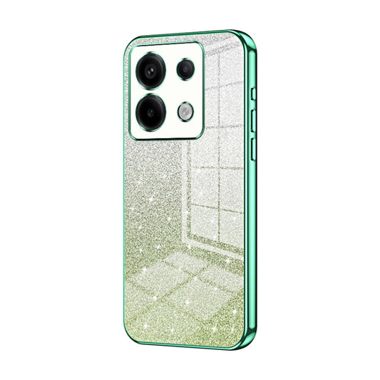 For Xiaomi Redmi Note 13 Pro 5G Gradient Glitter Powder Electroplated Phone Case(Green) - Note 13 Pro Cases by buy2fix | Online Shopping UK | buy2fix
