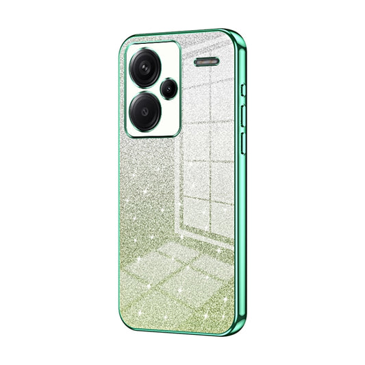 For Xiaomi Redmi Note 13 Pro+ Gradient Glitter Powder Electroplated Phone Case(Green) - Note 13 Pro+ Cases by buy2fix | Online Shopping UK | buy2fix